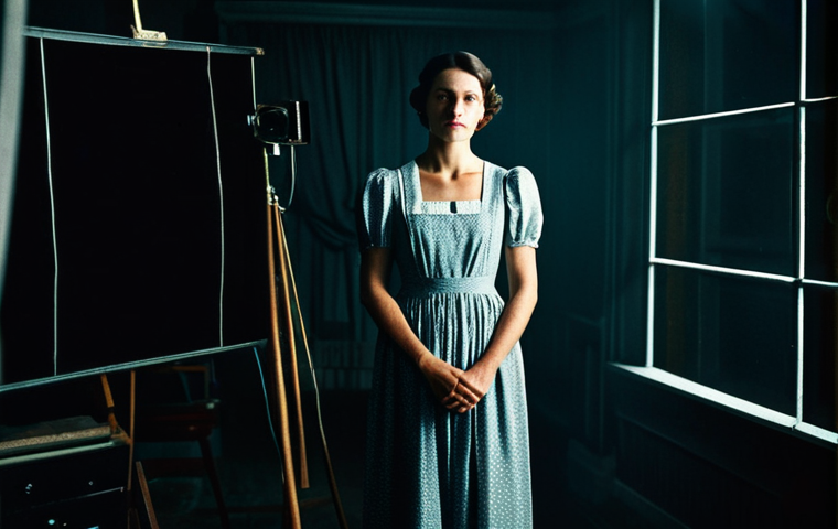 **

"A woman in a vintage dress, standing in a darkroom, developing film, fully clothed, appropriate attire, safe for work, perfect anatomy, natural proportions, analog photography, cinematic lighting, professional, modest, family-friendly."

**